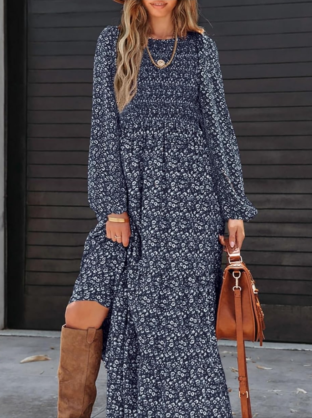 Pretty Garden Blue Floral Maxi Dress